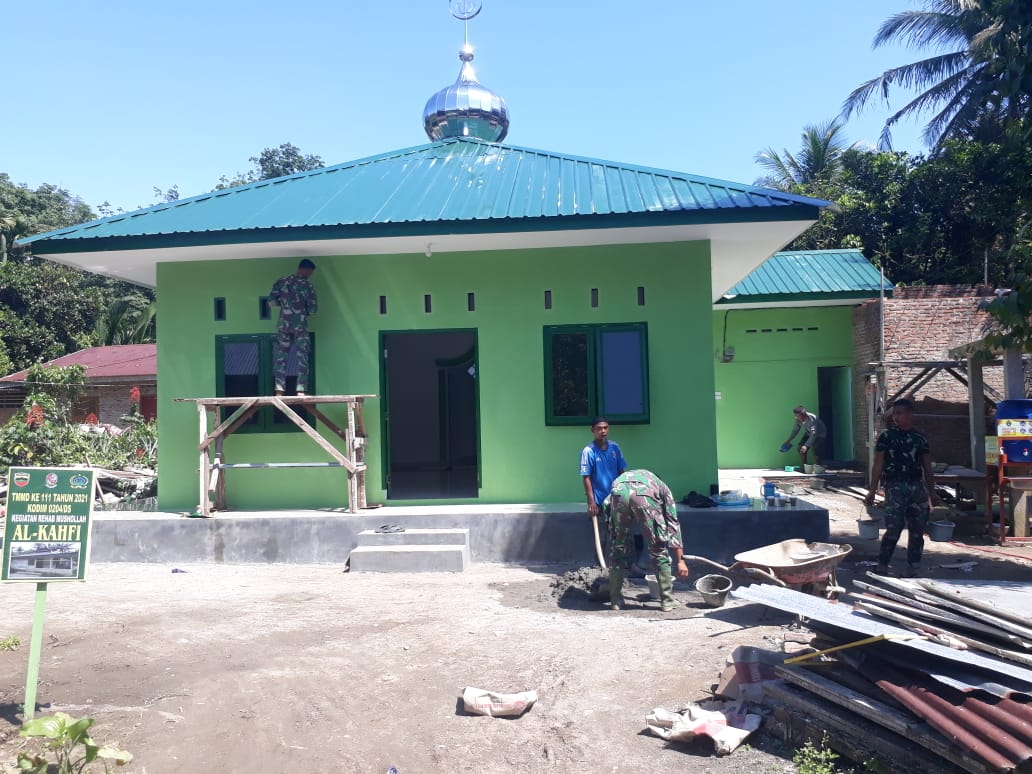 Nyaris Kelar, Satgas TMMD Kodim 0204/DS Semen Teras Musholla Al Kahfi