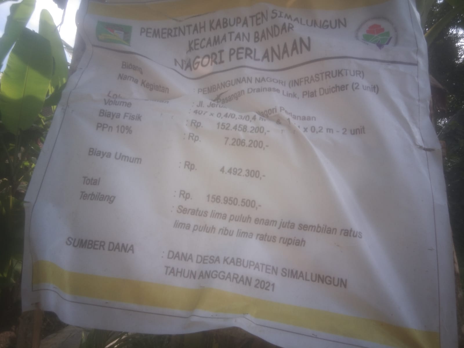 Diduga Ingin Untung Besar,Pengerjaan Parit Pasangan Di Huta IV Perlanaan Tanpa Libatkan TPK