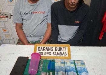 Dua Orang Pengedar Narkotika Ditangkap Tim Gabungan Satuan Resnarkoba Dan Reskrim Polsek Pemangkat