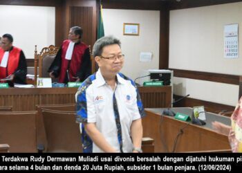 Terdakwa Rudy Dermawan Muliadi Divonis Pidana Penjara 4 Bulan