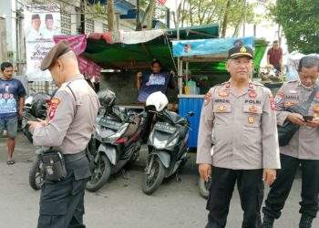 Hari Terakhir Kampanye, Satgas OMP Polresta Pontianak Amankan Kegiatan Kampanye Paslon Nomor Urut 01 Di Pontianak Selatan