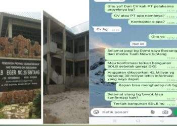 Pengawas Proyek SLB Negeri 25 Sintang Inisial DM Abaikan Konfirmasi Awak Media