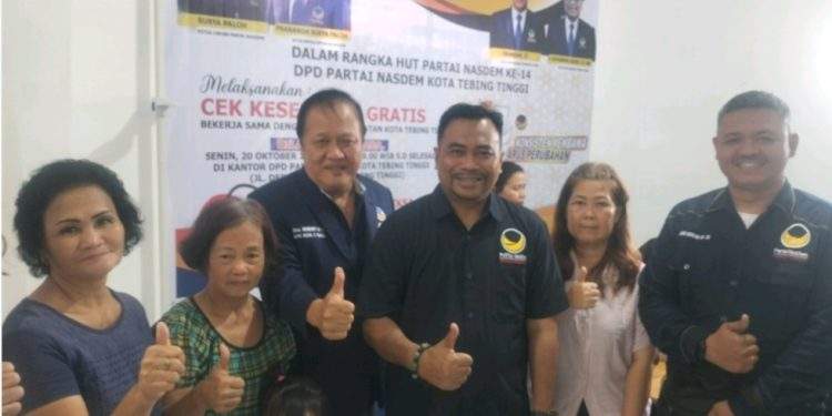 HUT ke 14, DPD NasDem kota Tebing Tinggi Gelar Cek Kesehatan Gratis 