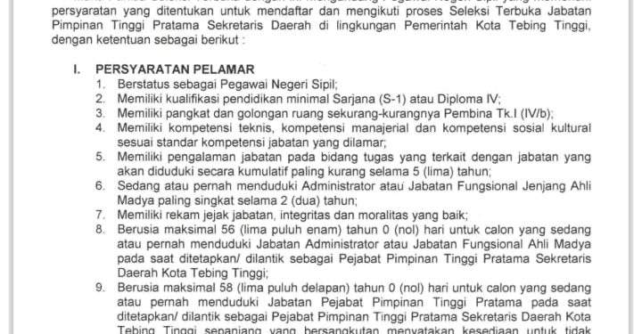 Seleksi Sekda Tebing Tinggi 2025 Disorot , Dugaan Pelanggaran Integritas, Nama Erwin Suheri Damanik Jadi Sorotan