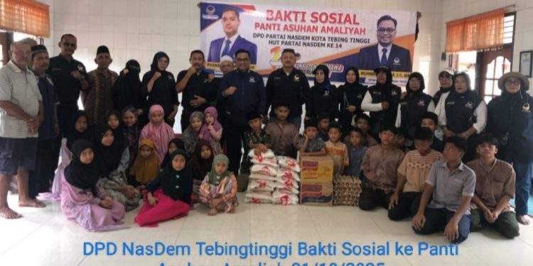 HUT ke 14 Tahun, DPD Partai NasDem Tebingtinggi Bakti Sosial, Untuk 3 Panti Asuhan 
