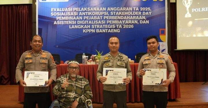 Polres Jeneponto Borong Tiga Penghargaan dalam Forum Evaluasi KPPN Bantaeng