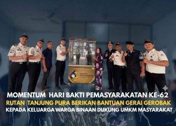 Momentum Hari Bakti Pemasyarakatan ke-62 Rutan Tanjung Pura Berikan Bantuan Gerai Gerobak kepada Keluarga Warga Binaan