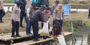 Polda Metro Jaya Tebar 37 Ribu Benih Ikan di Muara Gembong, Dukung Ketahanan Pangan