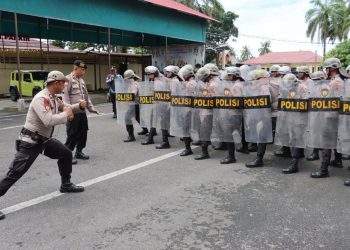 Polres Pasbar Gelar Latihan Dalmas, Pastikan Tindakan Profesional di Lapangan