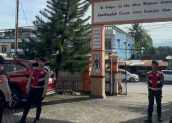 Unit Turjawali 1 Samapta Polres Gowa Gelar Patroli Kota, Sambangi Gereja Antisipasi Gangguan Kamtibmas