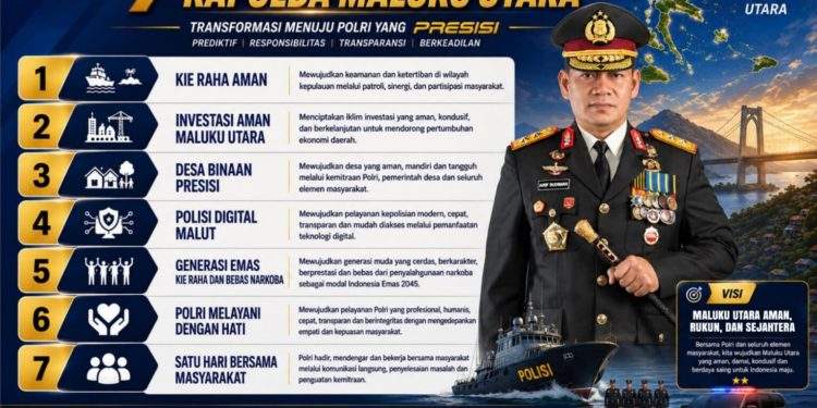 Tujuh Program Prioritas Kapolda Maluku Utara, Wujudkan Polri Presisi yang Dekat dan Hadir untuk Masyarakat