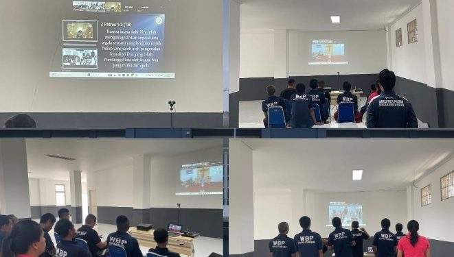 Perkuat Pembinaan Spiritual, WBP Nasrani Lapas Kumbang Ikuti Ibadah Daring Bersama Keluarga Kerajaan Surga